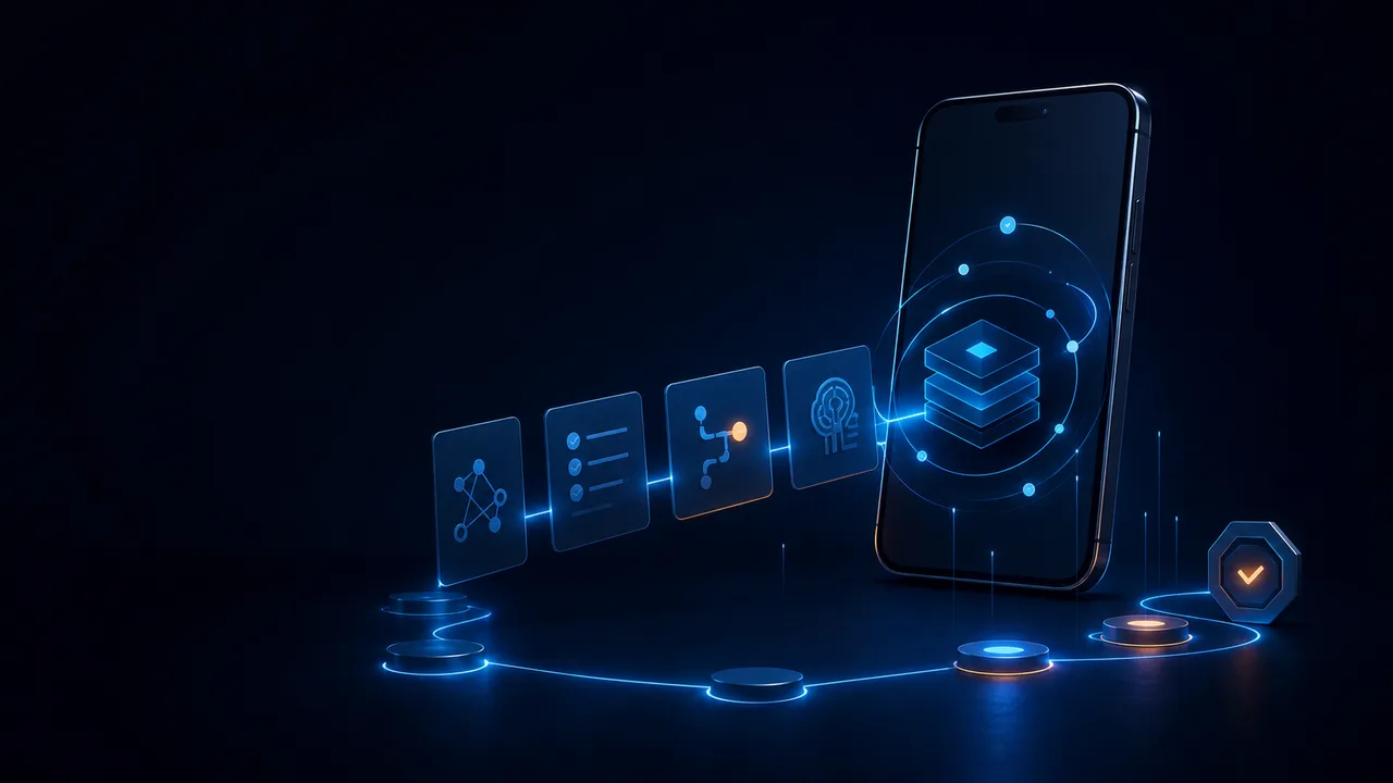 Application mobile confidentielle représentée par un parcours de décisions et de sécurité